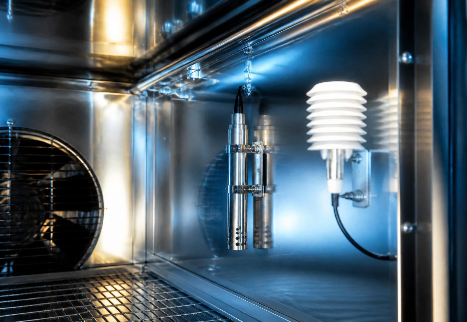 Interior of an environmental test chamber