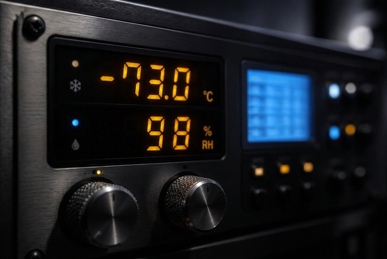Digital control panel on a thermal test chamber